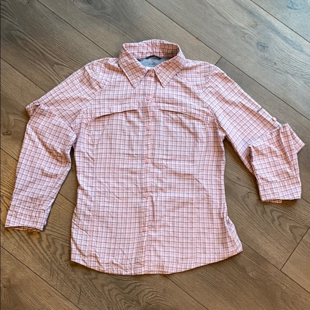 Columbia Kestrel Ridge OmniShade Pink Plaid Vented